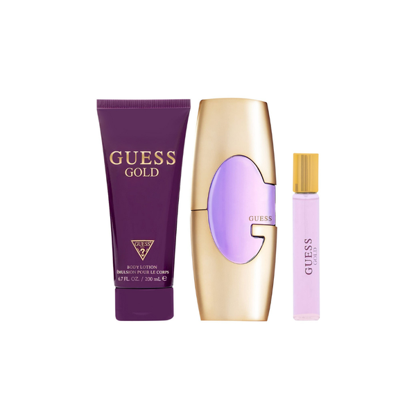 Guess Set Gold 3 Pc 2.5 Oz Edp / 6.7 Oz Body Lotion / 0.5 Oz Edp Women