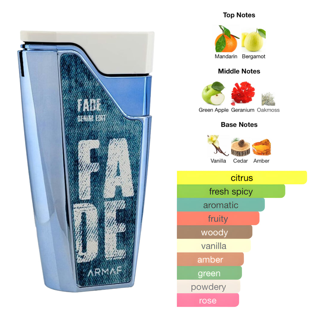 Armaf Fade Denim 2.7 Oz Edp Men