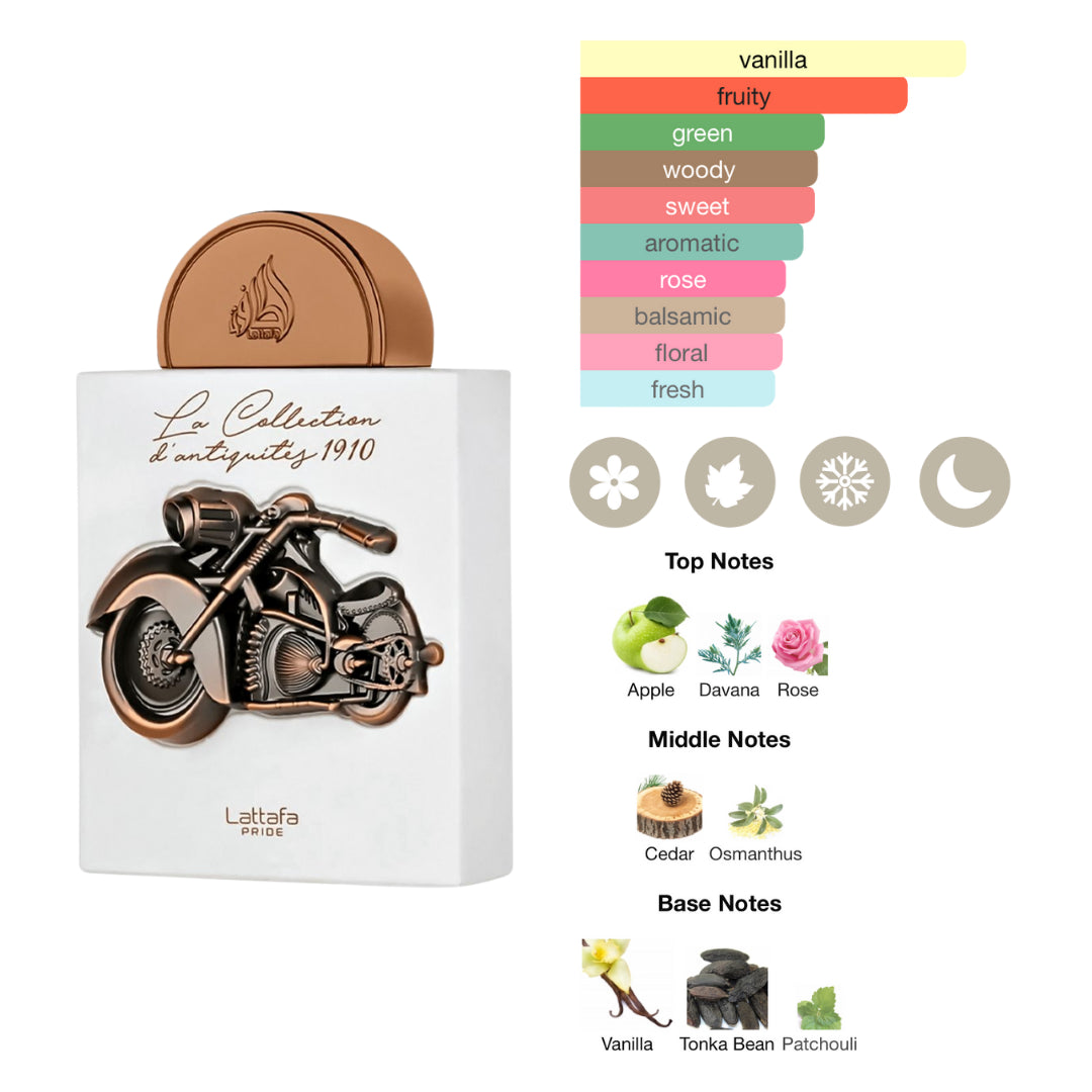 Lattafa Pride La Collection - 1910 (Bike)  3.4 Oz Edp Men