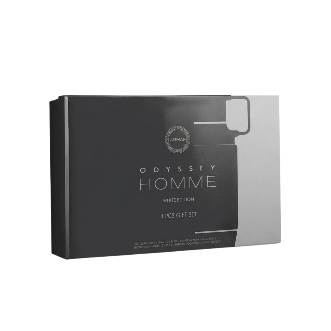 Armaf Set Odyssey Homme White Edition Lux 3.4 Oz Edp + 10 Ml Edp + 3.4 Oz Sg + 6.8 Oz Body Mist Men