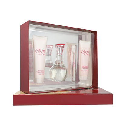 Paris Hilton Set Can Can 3.4 Oz Edp + 3.0 Oz Body Lotion + 3.0 Oz Shower Gel + 10 Ml Edp Women
