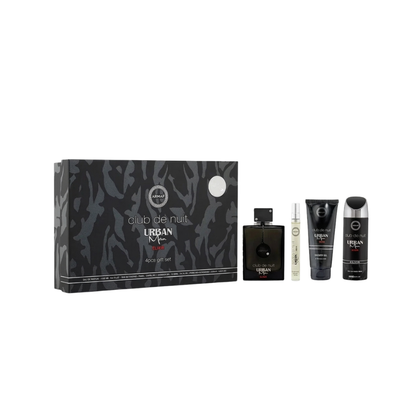 Armaf Set Club De Nuit Urban Elixir 3.4 Oz Edp + 10 Ml Edp + 3.4 Sg + 6.8 Oz Body Spray Men