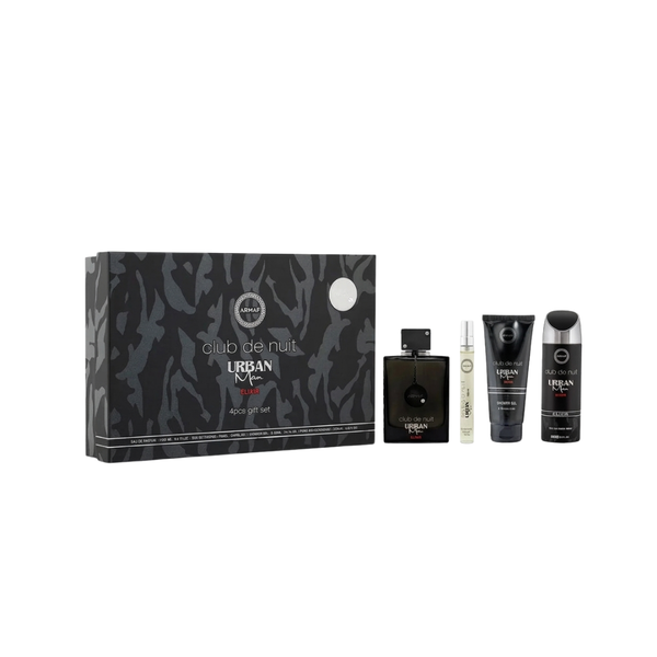Armaf Set Club De Nuit Urban Elixir 3.4 Oz Edp + 10 Ml Edp + 3.4 Sg + 6.8 Oz Body Spray Men