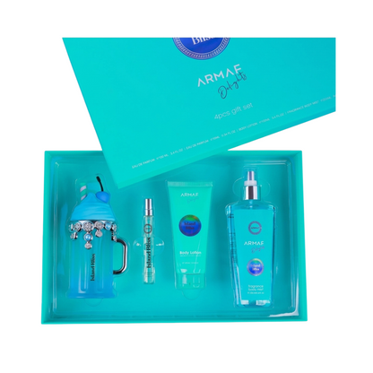 Armaf Set Delights Island Bliss 3.4 Oz Edp + 10 Ml Travel Spray + 3.4 Oz Body Lotion + 8.4 Oz Body Mist Women