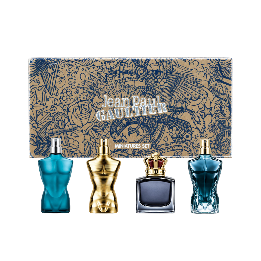 Jean Paul Gaultier Set Mini Le Male 0.23 Oz Edt + Scandal 0.23 Oz Edt + Le Male Elixir 0.23 Oz Edt + Le Beau 0.23 Oz Edt Men
