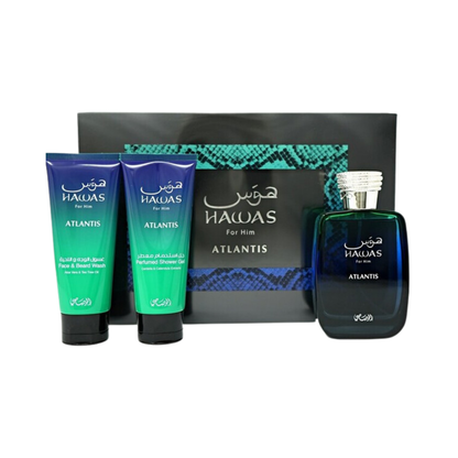 Rasasi Set Hawas Atlantis 3.38 Oz Edp + 3.38 Oz + 3.38 Oz Men